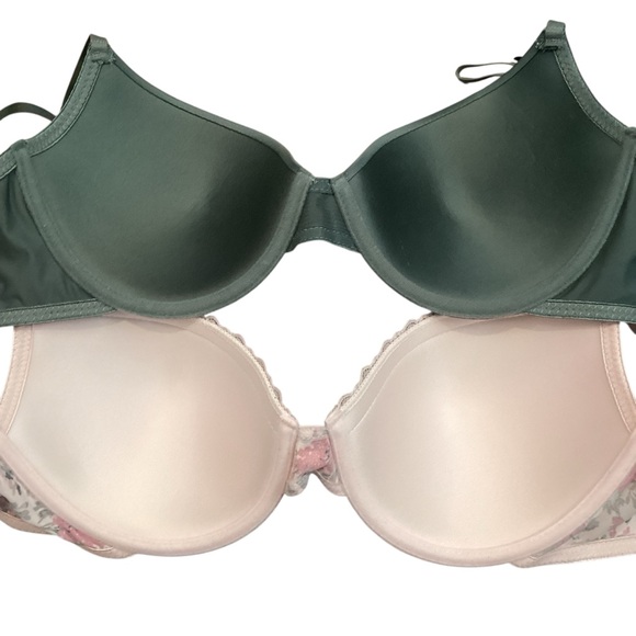 Pair of 34DD Just Be T Shirt Bras Floral & Moss Green‎ NWT - Picture 3 of 5